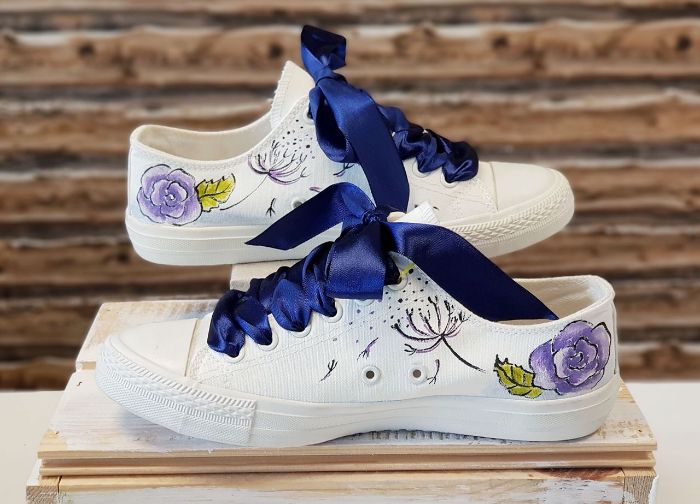 Снимка на Violet flower sneakers