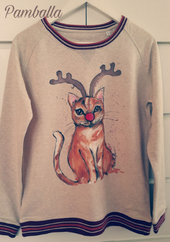 Снимка на Crazy Xmas Cat  Sweatshirt