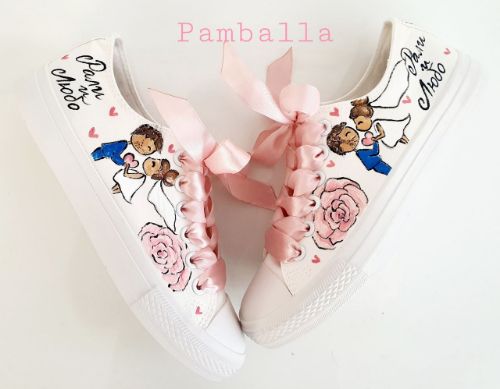 Снимка на Light pink wedding sneakers