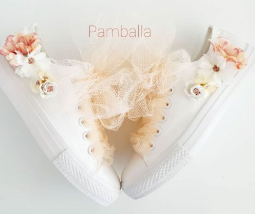 Снимка на 3D Flowers wedding tulle sneakers