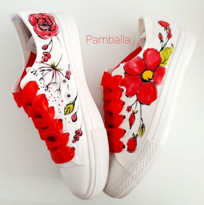 Снимка на Red Flower sneakers