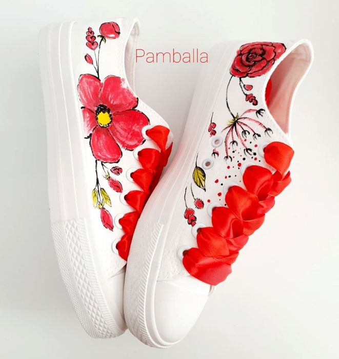 Снимка на Red Flower sneakers