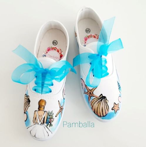 Снимка на  I do blue sea wedding sneakers