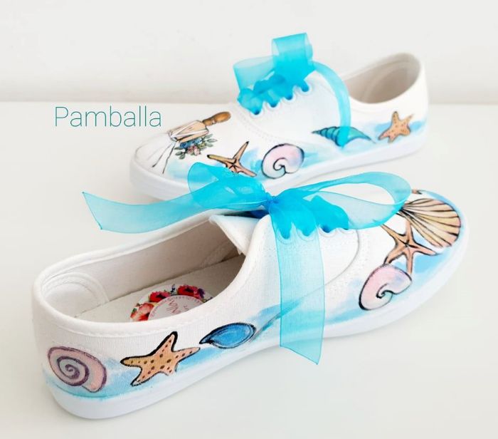 Снимка на  I do blue sea wedding sneakers