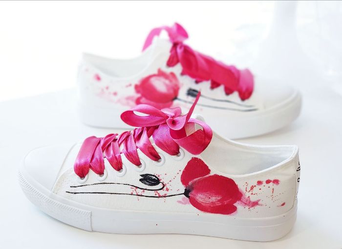 Снимка на Watercolor Poppies sneakers