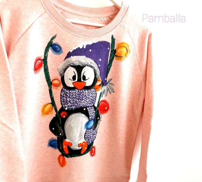 Снимка на Penguin pink Christmas Sweatshirt