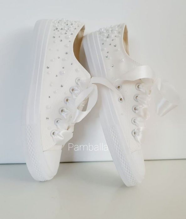 Снимка на Crystals and Pearls wedding sneakers