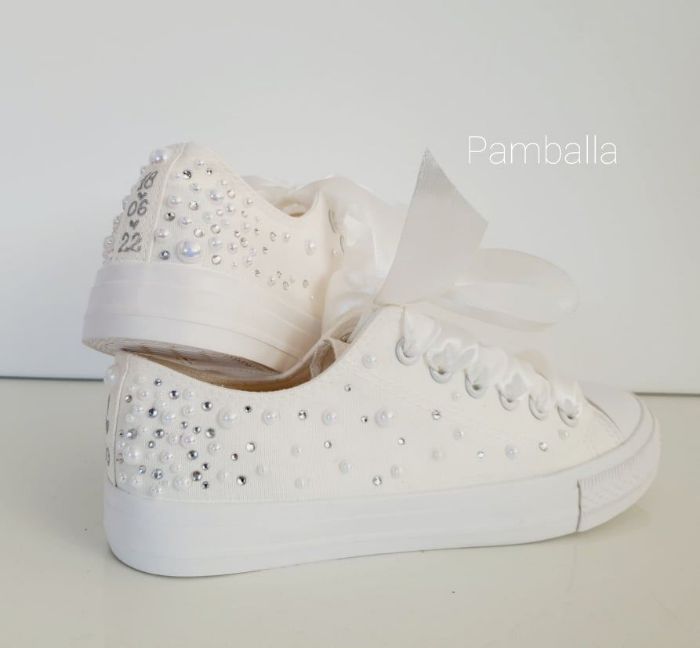 Снимка на Crystals and Pearls wedding sneakers