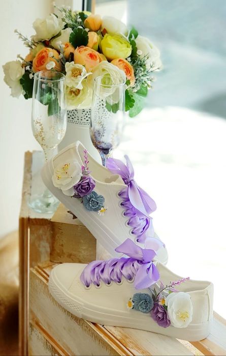 Снимка на 3D Flowers Lilac sneakers 