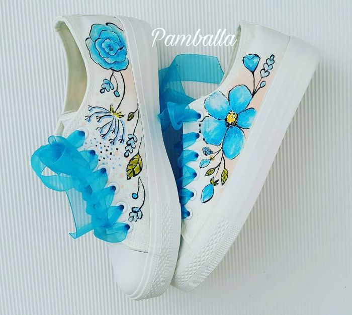 Снимка на Blue Flowers sneakers