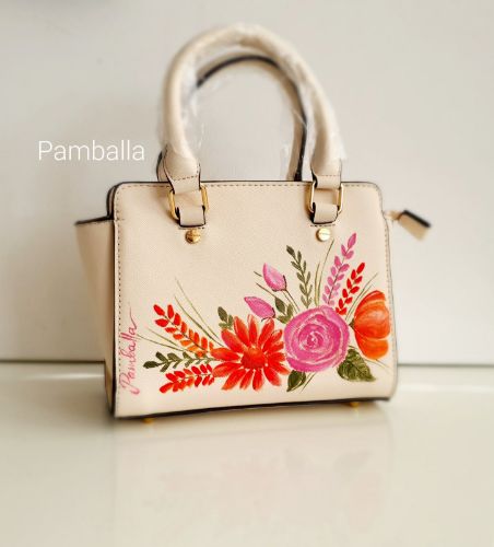Снимка на Spring flowers ecru bag