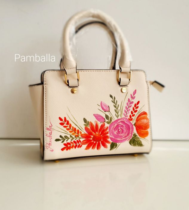 Снимка на Spring flowers ecru bag