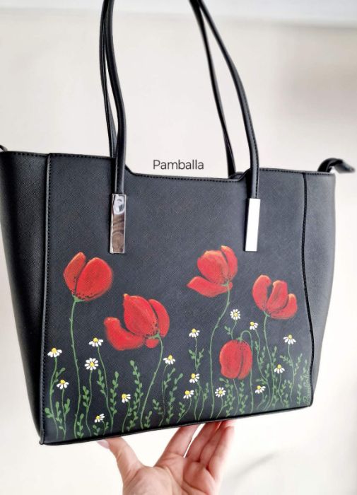 Снимка на Elegant Poppies Handbag | Чанта Елегантни Макове